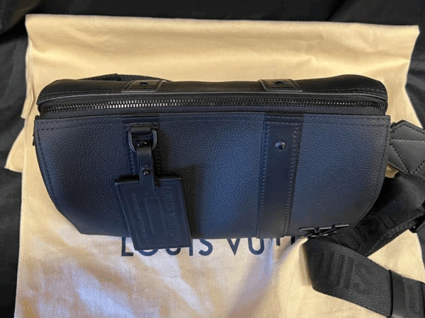 LOUIS VUITTON CITY KEEPALL CROSSBODY M59255 BLACK/NOIR OBSCUR REMOVABLE STRAP - Image 11
