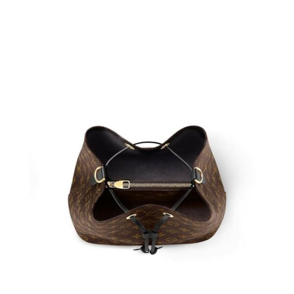 LOUIS VUITTON NEONOE MM BLACK MONOGRAM M44020 DRAWSTRING BUCKET BAG - Image 6