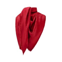 LOUIS VUITTON MONOGRAM CLASSIC SHAWL M79472 CARMINE/RED SILK/WOOL