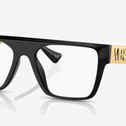 Versace Rectangle Eyeglasses VE 3326U GB1 Black/Gold Frame, Demo Lens  145mm