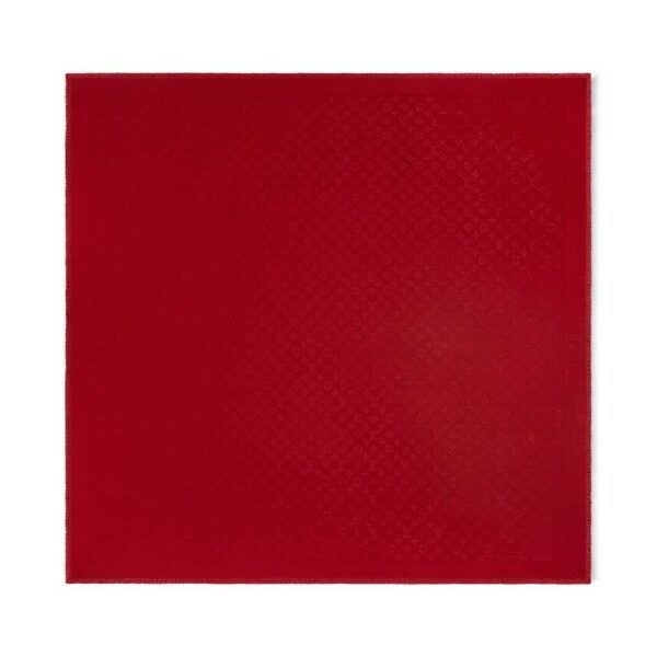 LOUIS VUITTON MONOGRAM CLASSIC SHAWL M79472 CARMINE/RED SILK/WOOL - Image 2