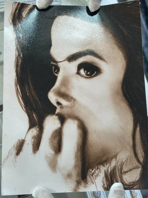 Michael Jackson Nate Giorgio 2 Original Paintings & Print given to Melinda Nones - Image 9