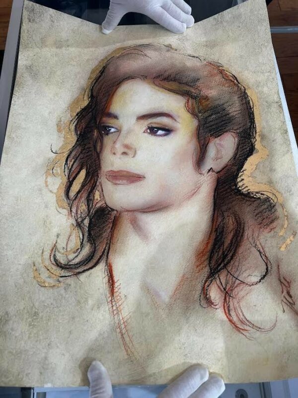 Michael Jackson Nate Giorgio 2 Original Paintings & Print given to Melinda Nones - Image 14