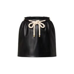 LOUIS VUITTON MINI LEATHER SKIRT WITH ROPE BELT BLACK SIZE 38/US 4-6 1AGHS1