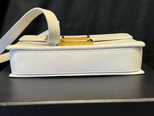 SAINT LAURENT LULU MEDIUM CROSS BODY BAG W ADJUSTABLE STRAP WHITE W MIRROR - Image 6