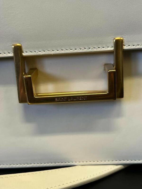 SAINT LAURENT LULU MEDIUM CROSS BODY BAG W ADJUSTABLE STRAP WHITE W MIRROR - Image 13