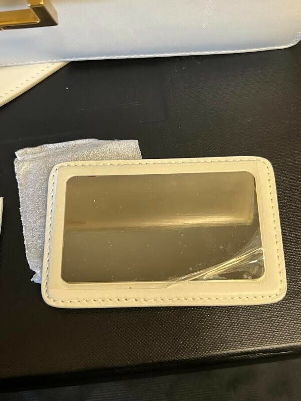 SAINT LAURENT LULU MEDIUM CROSS BODY BAG W ADJUSTABLE STRAP WHITE W MIRROR - Image 14