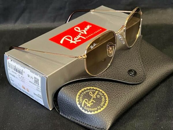 RAY-BAN SUNGLASSES RB348 001/51 HEXAGONAL ARISTA CLEAR GRADIENT BROWN 145mm - Image 7