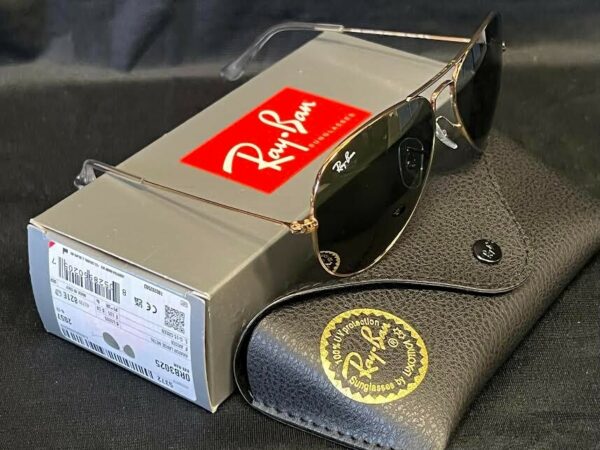 RAY-BAN SUNGLASSES AVIATOR LARGE METAL RB3025 L0205 ARISTA G-15 GREEN 135mm - Image 6