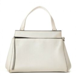 CELINE GRAINED CALFSKIN MEDIUM EDGE SHOULDER BAG WHITE W DUST BAG