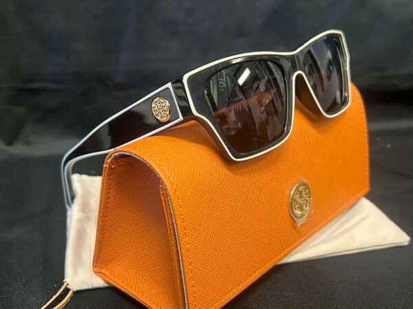 TORY BURCH OUTLINE SUNGLASSES TY7207U 200481 BLACK IVORY/ DARK GREY POLAR 145mm - Image 7