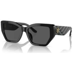 TORY BURCH SUNGLASSES TY7187U 170987 BLACK FRAME SOLID GREY LENS 140mm