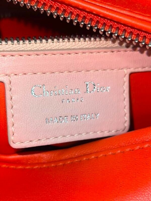 CHRISTIAN DIOR TRI COLOR LADY DIOR MEDIUM TOP HANDLE BAG W REMOVABLE STRAP - Image 12