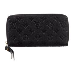 LOUIS VUITTON EMPRIENTE MONOGRAM CLEMENCE WALLET NOIR (BLACK) ZIP AROUND