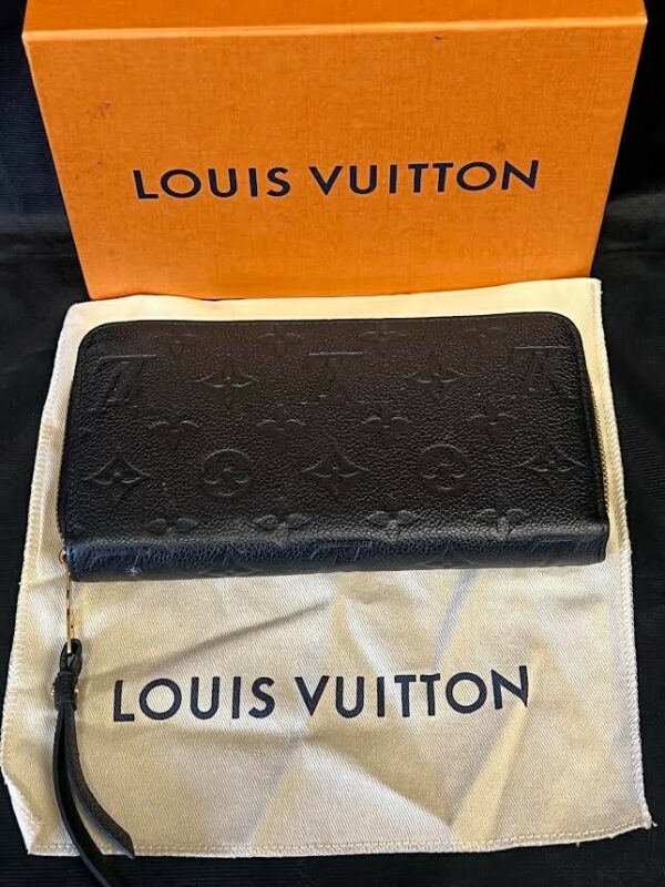 LOUIS VUITTON EMPRIENTE MONOGRAM CLEMENCE WALLET NOIR (BLACK) ZIP AROUND - Image 3