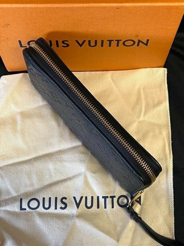 LOUIS VUITTON EMPRIENTE MONOGRAM CLEMENCE WALLET NOIR (BLACK) ZIP AROUND - Image 5