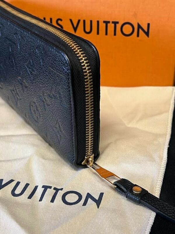 LOUIS VUITTON EMPRIENTE MONOGRAM CLEMENCE WALLET NOIR (BLACK) ZIP AROUND - Image 6