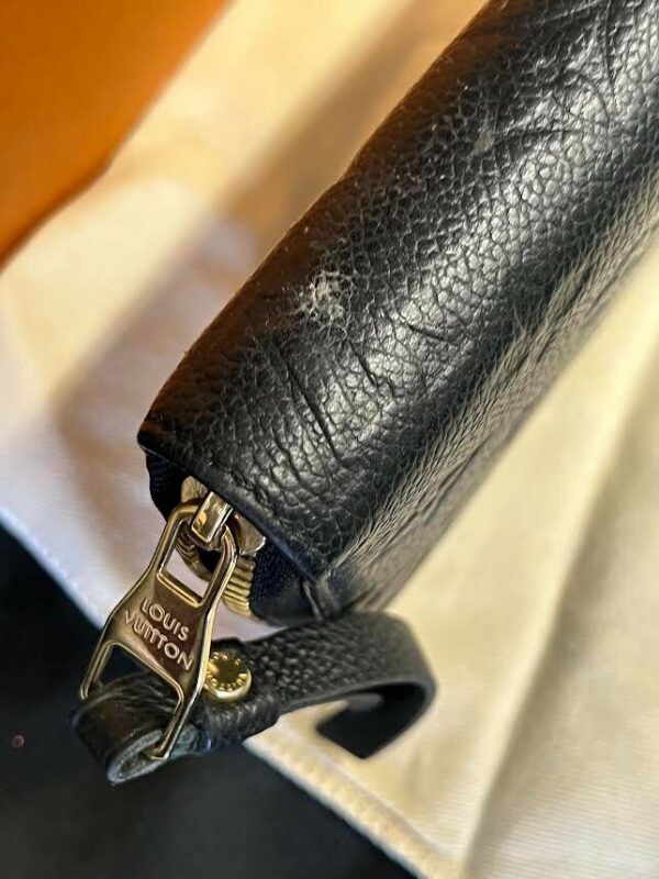 LOUIS VUITTON EMPRIENTE MONOGRAM CLEMENCE WALLET NOIR (BLACK) ZIP AROUND - Image 9
