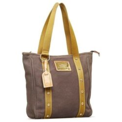 LOUIS VUITTON ANTIGUA CABAS MM DOUBLE HANDLE SHOULDER BAG BROWN CANVAS