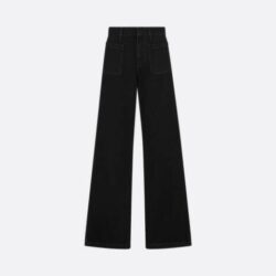 CHRISTIAN DIOR FLARED DENIM PANTS BLACK SIZE 34 (US 0) 512P04A3039 9000 NOIR