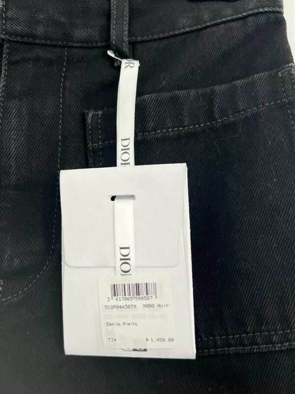 CHRISTIAN DIOR FLARED DENIM PANTS BLACK SIZE 34 (US 0) 512P04A3039 9000 NOIR - Image 6