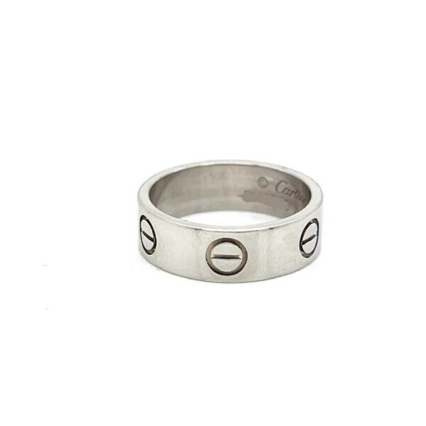 CARTIER LOVE RING CLASSIC MODEL 18K WHITE GOLD SIZE 50 (5.25) WITH BOX