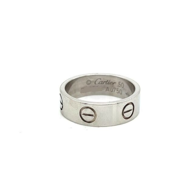 CARTIER LOVE RING CLASSIC MODEL 18K WHITE GOLD SIZE 50 (5.25) WITH BOX - Image 2