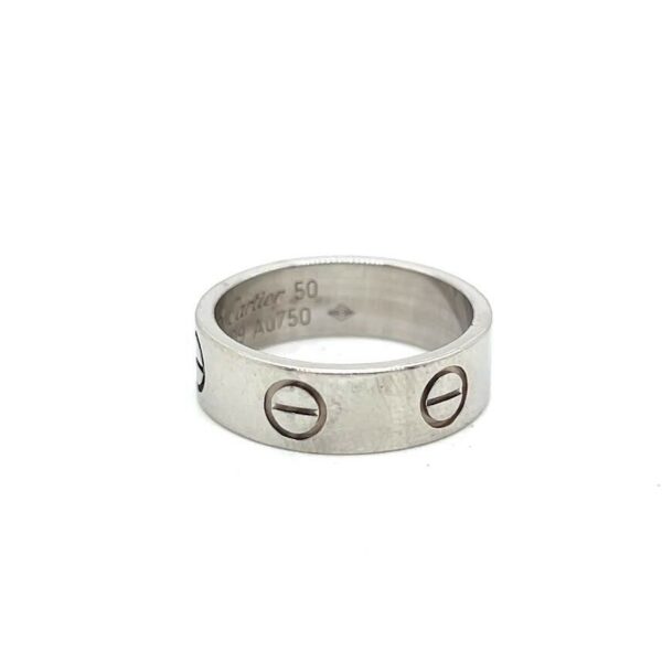 CARTIER LOVE RING CLASSIC MODEL 18K WHITE GOLD SIZE 50 (5.25) WITH BOX - Image 3