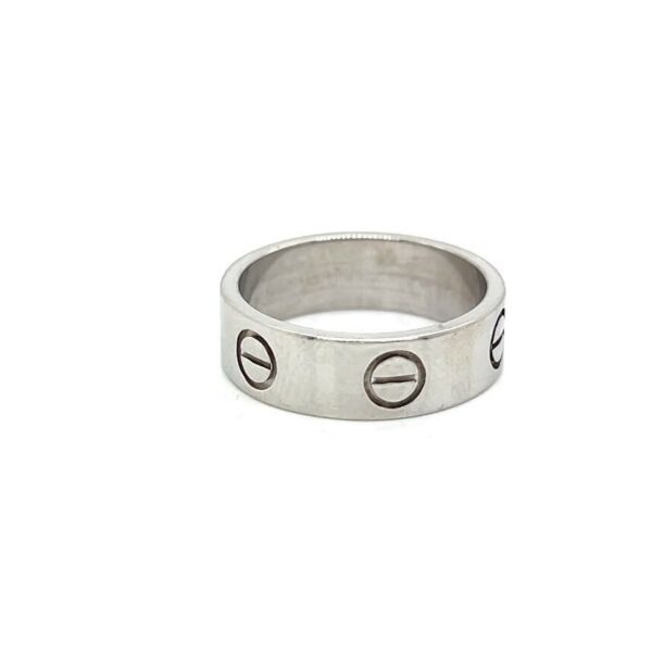 CARTIER LOVE RING CLASSIC MODEL 18K WHITE GOLD SIZE 50 (5.25) WITH BOX - Image 6
