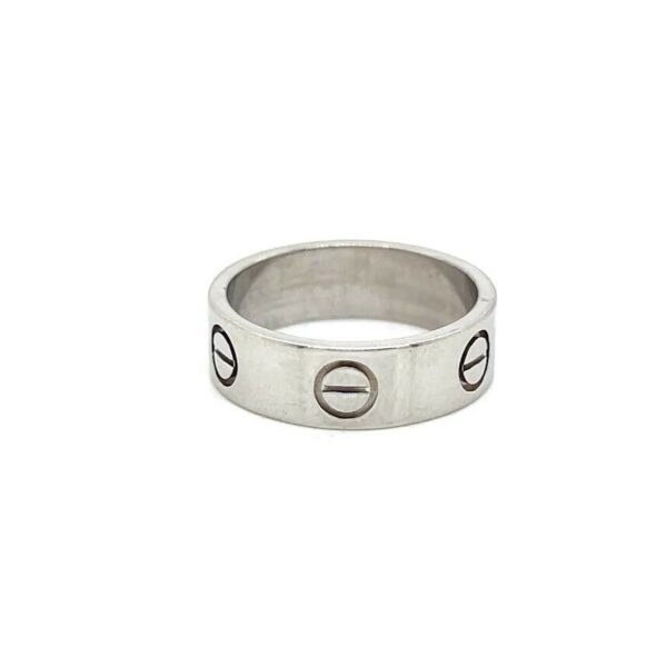 CARTIER LOVE RING CLASSIC MODEL 18K WHITE GOLD SIZE 50 (5.25) WITH BOX - Image 7