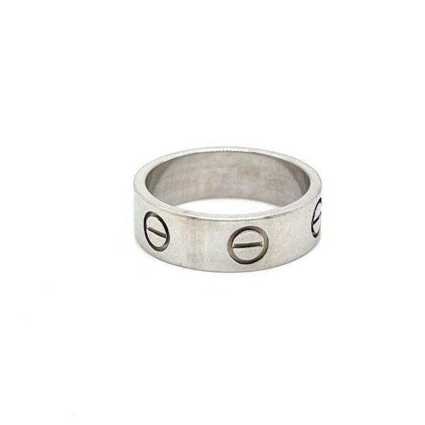 CARTIER LOVE RING CLASSIC MODEL 18K WHITE GOLD SIZE 50 (5.25) WITH BOX - Image 8