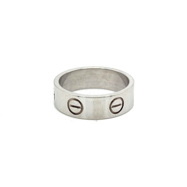 CARTIER LOVE RING CLASSIC MODEL 18K WHITE GOLD SIZE 50 (5.25) WITH BOX - Image 9