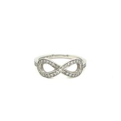 TIFFANY & CO PLATINUM AND DIAMOND INFINITY RING SIZE 4.5