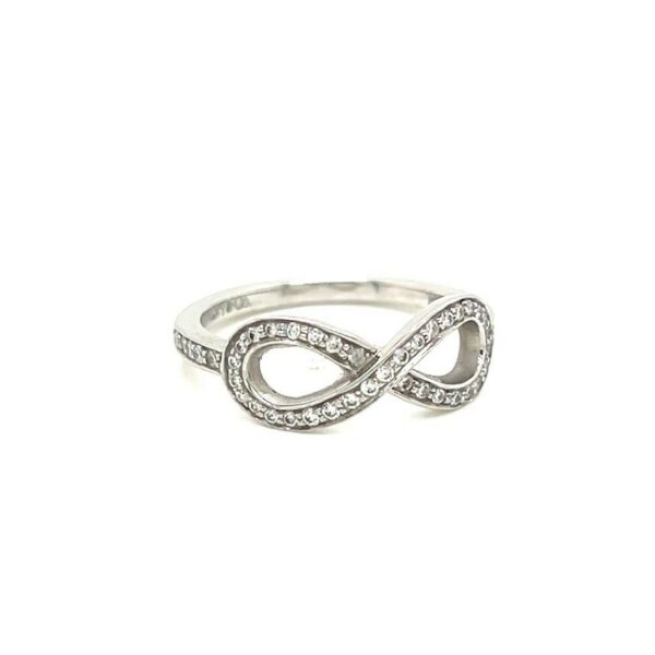 TIFFANY & CO PLATINUM AND DIAMOND INFINITY RING SIZE 4.5 - Image 2