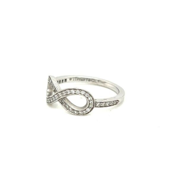 TIFFANY & CO PLATINUM AND DIAMOND INFINITY RING SIZE 4.5 - Image 10