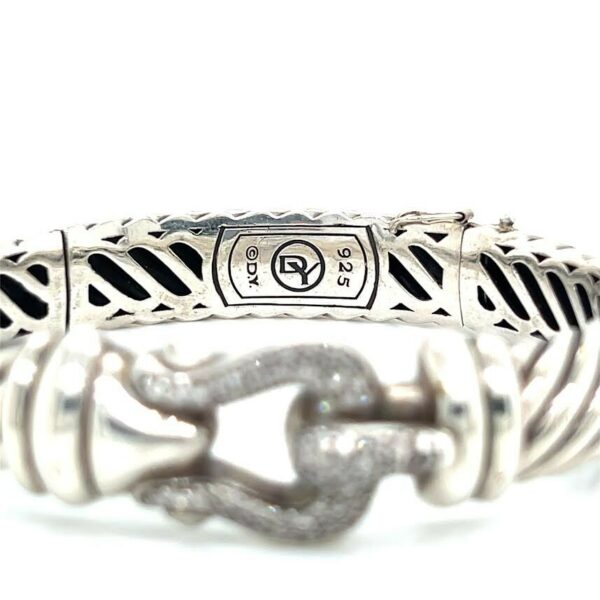 DAVID YURMAN DIAMOND CABLE BUCKLE BRACELET STERLING SILVER - Image 2