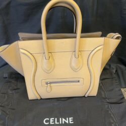 CELINE LUGGAGE PHANTOM LEATHER HANDBAG DOUBLE HANDLE TOTE TAUPE