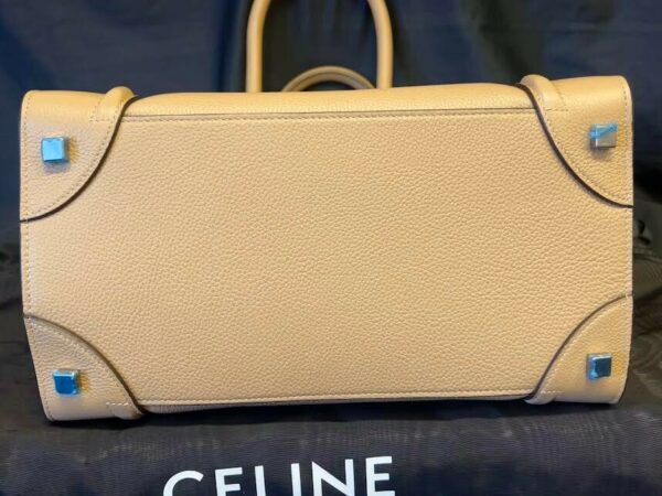 CELINE LUGGAGE PHANTOM LEATHER HANDBAG DOUBLE HANDLE TOTE TAUPE - Image 8