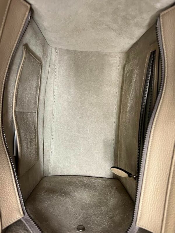 CELINE LUGGAGE PHANTOM LEATHER HANDBAG DOUBLE HANDLE TOTE TAUPE - Image 11