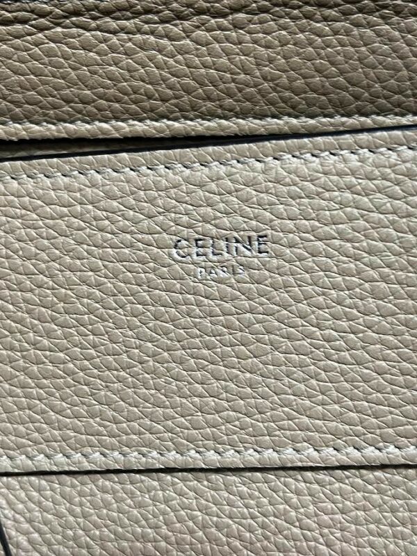CELINE LUGGAGE PHANTOM LEATHER HANDBAG DOUBLE HANDLE TOTE TAUPE - Image 13