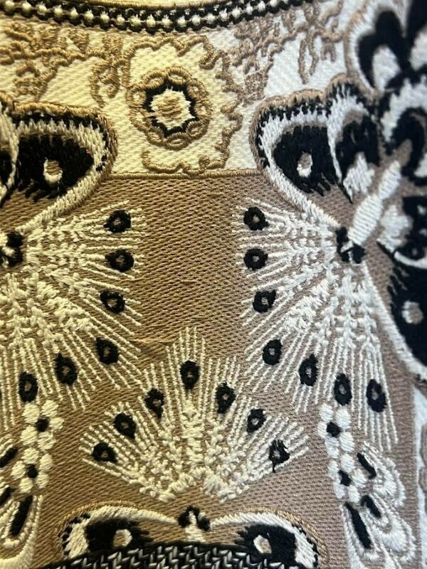 CHRISTIAN DIOR LARGE BOOK TOTE BEIGE MULTICOLOR BUTTERFLY BANDANA EMBROIDERY - Image 7
