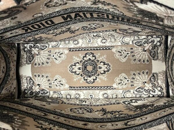 CHRISTIAN DIOR LARGE BOOK TOTE BEIGE MULTICOLOR BUTTERFLY BANDANA EMBROIDERY - Image 8