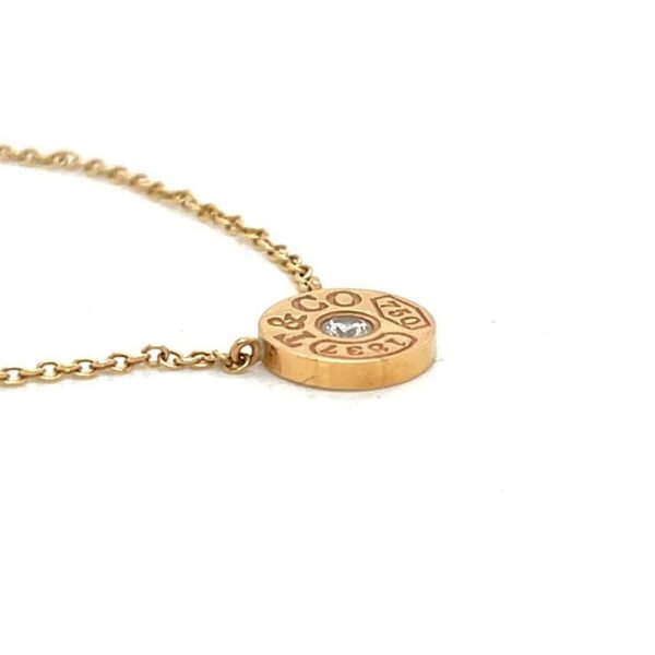 TIFFANY & CO DIAMOND CIRCLE PENDANT 16" NECKLACE 18K ROSE GOLD WITH BOX - Image 3