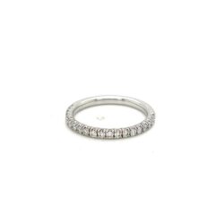 CARTIER ENTICILLE DE CARTIER WEDDING RING 2mm SEMI-PAVED PLATINUM SIZE 49 (5)