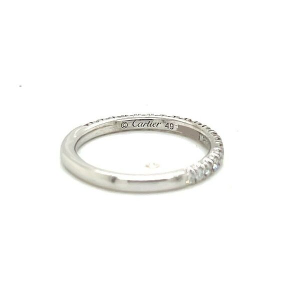CARTIER ENTICILLE DE CARTIER WEDDING RING 2mm SEMI-PAVED PLATINUM SIZE 49 (5) - Image 4
