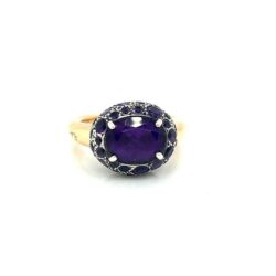 POMELLATO TABOU PURPLE AMETHYST 18K GOLD 925 SILVER RING SIZE 6 VINTAGE