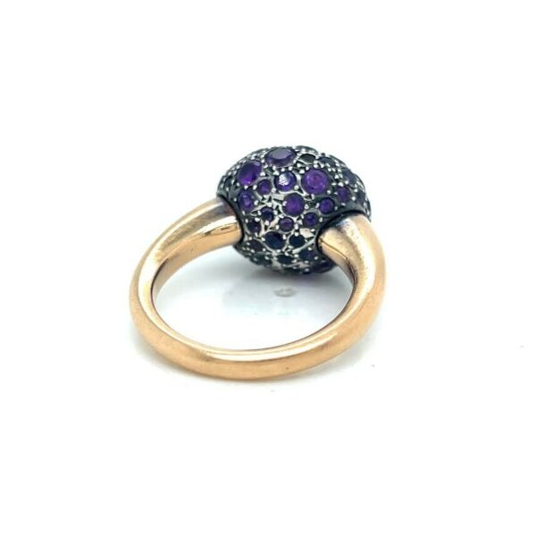 POMELLATO TABOU PURPLE AMETHYST 18K GOLD 925 SILVER RING SIZE 6 VINTAGE - Image 3
