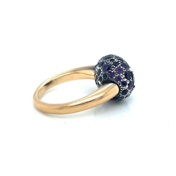 POMELLATO TABOU PURPLE AMETHYST 18K GOLD 925 SILVER RING SIZE 6 VINTAGE - Image 4