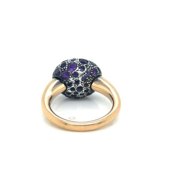 POMELLATO TABOU PURPLE AMETHYST 18K GOLD 925 SILVER RING SIZE 6 VINTAGE - Image 5