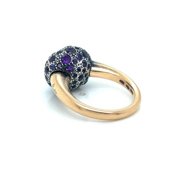 POMELLATO TABOU PURPLE AMETHYST 18K GOLD 925 SILVER RING SIZE 6 VINTAGE - Image 6